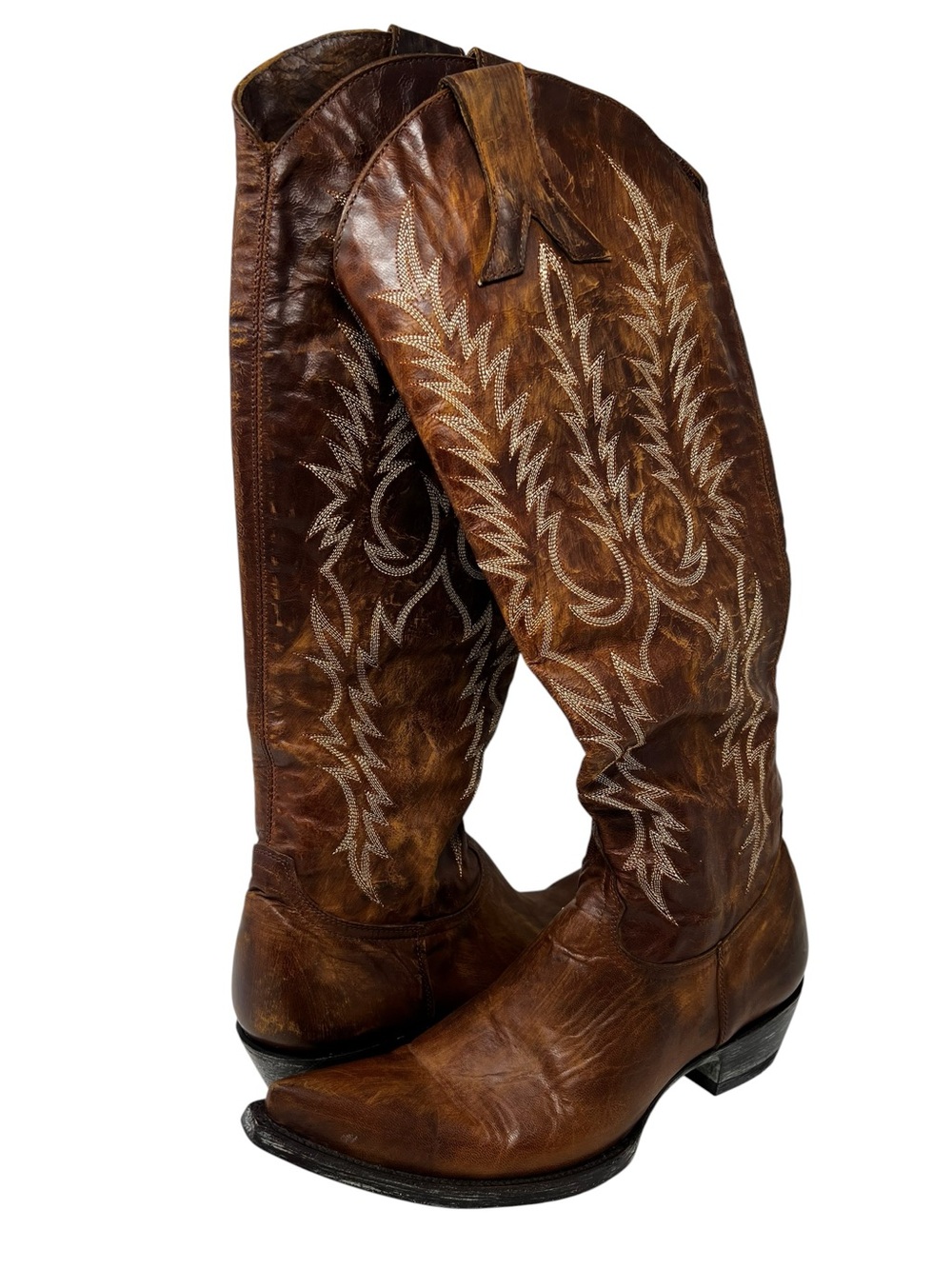 Old Gringo Brown Embroidered Leather Cowboy Boots